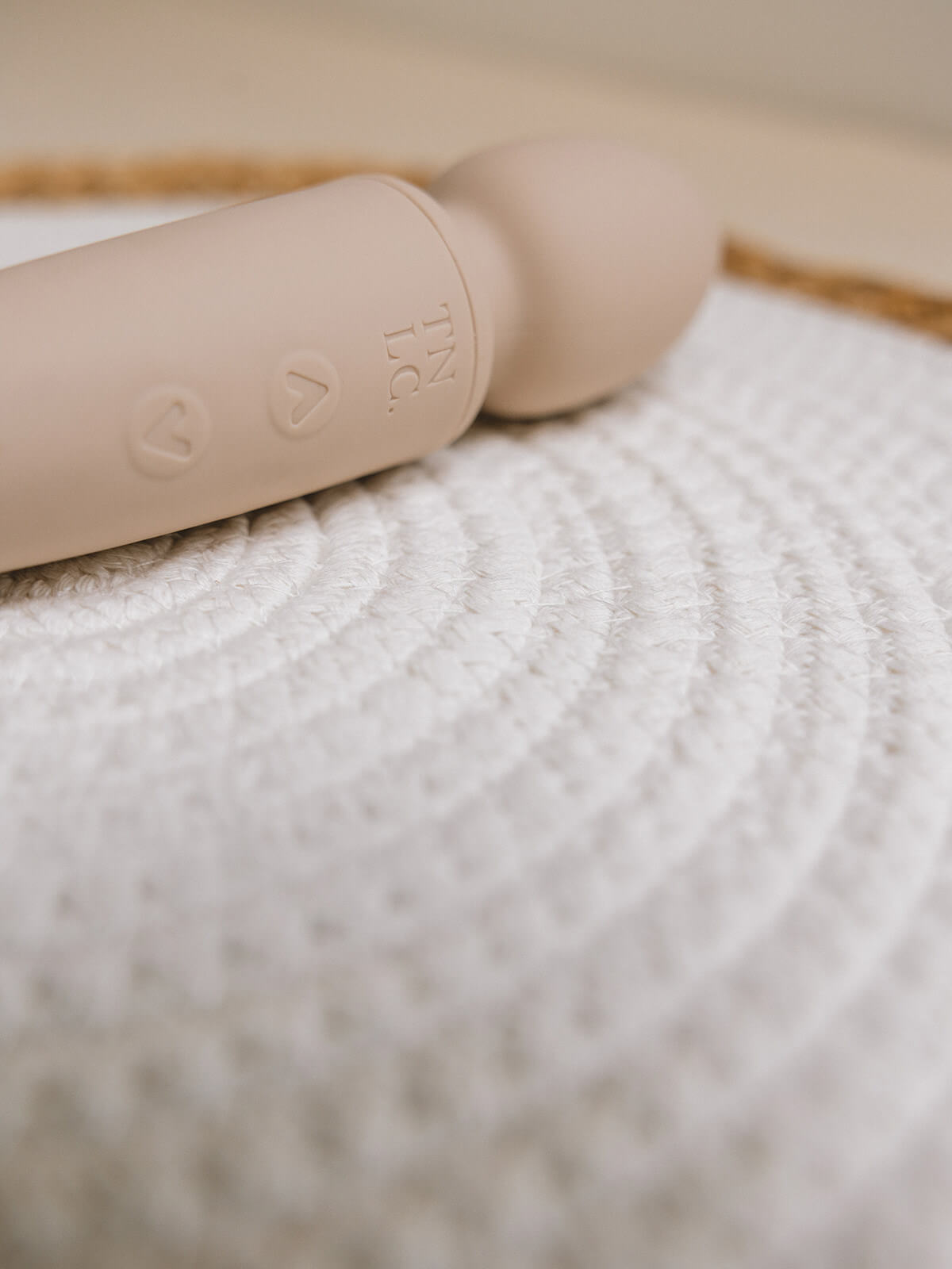 Dual-ended wand vibrator and G-spot vibrating dildo. Sleek design is crafted from an ocean plastic body coated in a buttery soft layer of sanitary grade silicone.