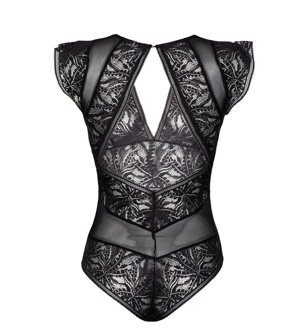 Amara Black Leaf Bodysuit