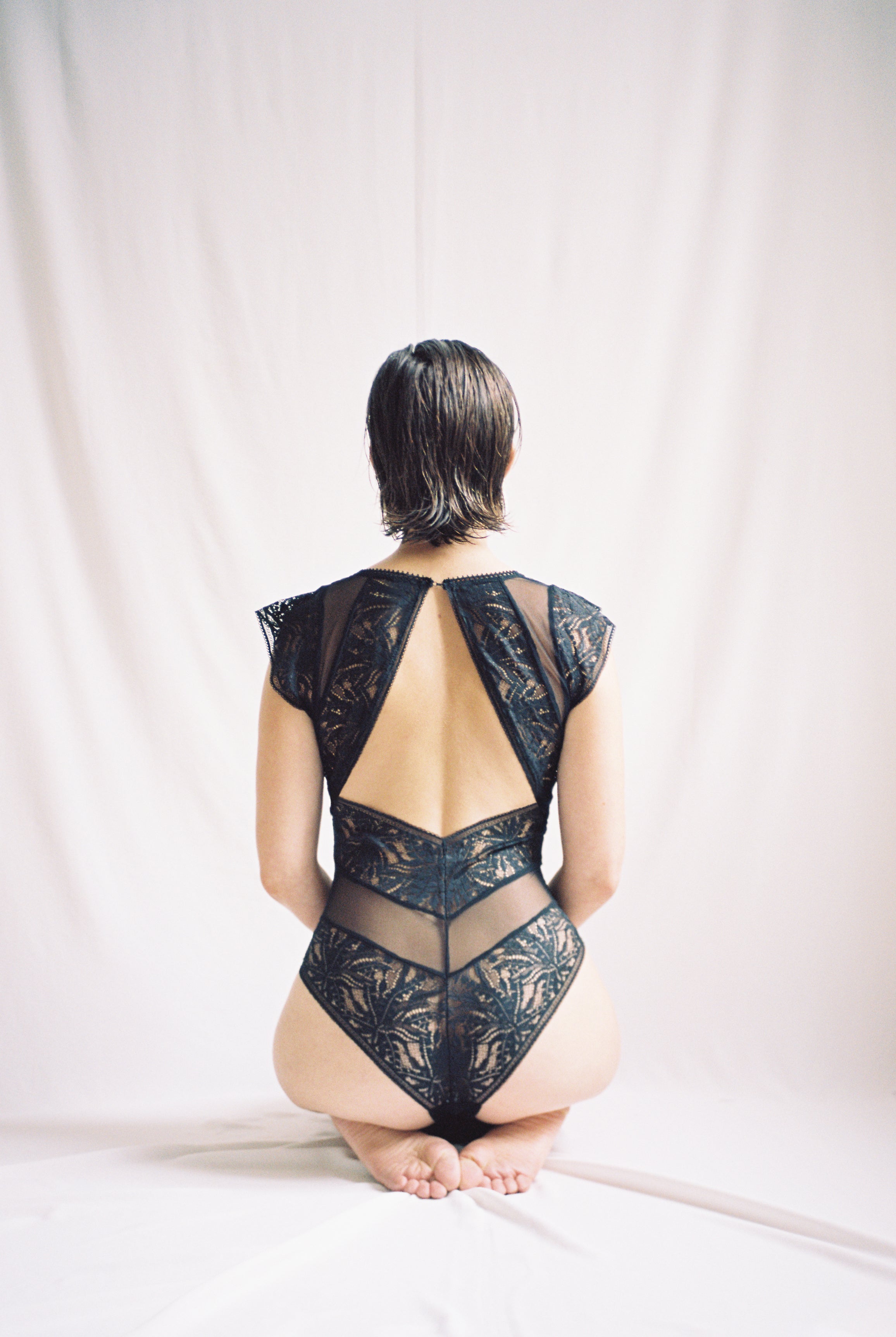 Amara Black Leaf Bodysuit